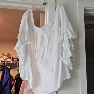 Terra & Sky White Ruffled Blouse